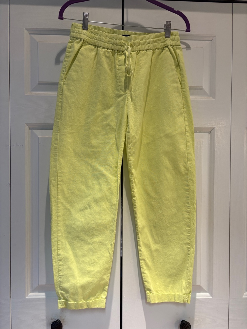 J. Crew Neon Lime Drawstring Pants